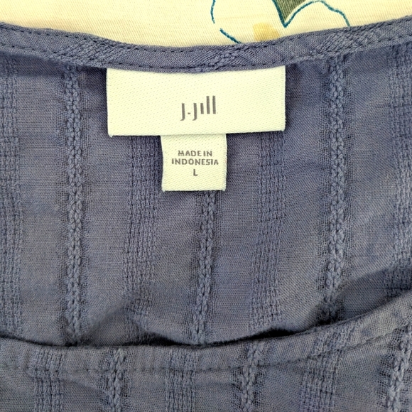 J. Jill| Light Blue, Tiered Long Sleeve Blouse, Size Large - Picture 4 of 7